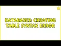 Databases Creating table syntax error 2 Solutions