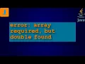 error array required but double found