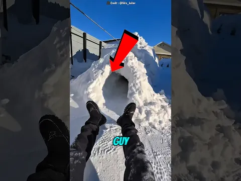 He Crawled Into a Snow Cave… What He Found Was INSANE! 😱 #shorts #cute #trends #catcartoon #tiktok