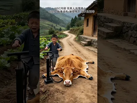 जादुई गाय ने सबको हवा में उड़ा दिया! 😂🐄 | Funny AI Short #shorts