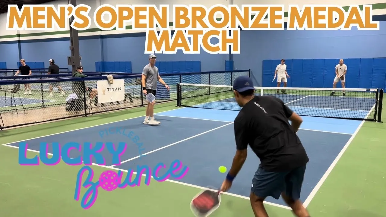 Men’s ￼Open￼ bronze ￼medal match ￼ spring challenge tournament at Pure Pickleball club ￼