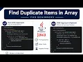 Java Beginner Tutorial DSA vs Non-DSA in Java Find Duplicate Elements in Array