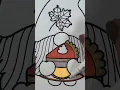 Coloring a fall gnome with pumpkin pie