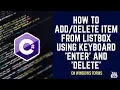 How To Item From listbox Using Keyboard Enter And Delete C