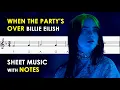 When The Party s Over Sheet Music with Easy Notes for Recorder Flute Violin Tutorial Billie Eilish