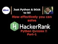 Hacker Rank Python Quiz Part-1 PyCSR Learn Python Online with Pankaj Soni