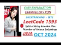 Split a String Into the Max Number of Unique Substrings Leetcode 1593 Java Developer Coder