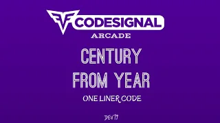 2 Century From Year One Liner Code