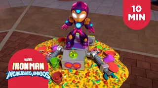 El Robot quiere arruinar los dulces de Halloween | Compilado | Iron Man y sus Increíbles Amigos 🤖⎊
