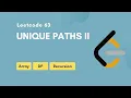 Unique Paths II Leetcode 63 Array DP Recursion Medium