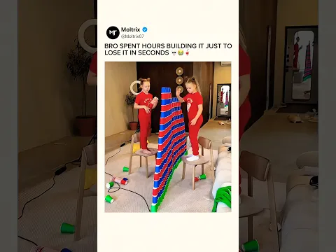 BRO SPENT HOURS BUILDING IT JUST TO LOSE IT IN SECONDS 💀😭#shorts