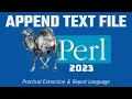 Perl Programming - Append Text File 2023