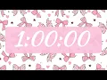 1 Hour Aesthetic Pink Bow Countdown Timer Soft Cute Timer for Study Work or Chill
