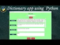 Python dictionary app using tkinter
