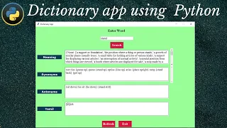 Python dictionary app using tkinter