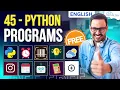 Top 45 PYTHON PROGRAMS For Beginners Python Tutorial For Beginners - English