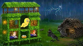 कार्टून | Barish ki kahani | Ranu Chidiya ki Kahani | Chidiya Kauwa Episode | Tuni Wala Cartoon