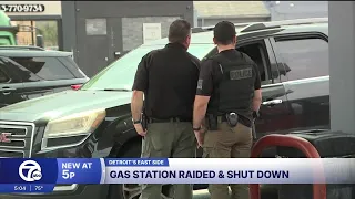 Detroit police shut down east side gas station seize guns cash and marijuana