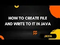How do I create a file and write to it in java BufferedWriter in java