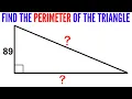 Elegant way to find the Perimeter of a right triangle step-by-step explanation