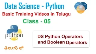 What is DS Python Operators and Boolean Operators in Telugu Python Boolean Operators Class - 05