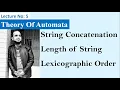 Lecture 5 String Concatenation Length of a String Lexicographic Order of string
