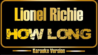 lionel richie how long karaoke original sound backing vocals