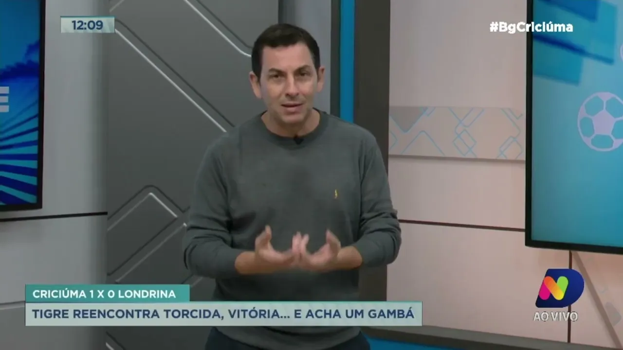 "Um jogão de bola que teve de tudo, inclusive futebol", afirma Semensati sobre estreia do Criciúma