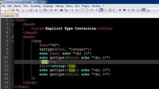 PHP MySQL Tutorial 20 Explicit Type Conversion YouTube