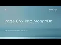 Parse a CSV file into MongoDB