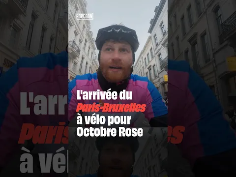 L'arrivée du PARIS-BRUXELLES à vélo pour OCTOBRE ROSE d'Edouard Deloignon !