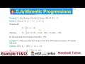 10th class math Chapter 5 Arithmetic Progressions Example 11 Example 12 CBSE NCERT