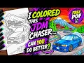 Coloring a DRIFT Chaser on Mt Fuji Free Coloring Page Download