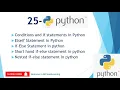 25 - If-else Elseif Short hand if-else Nested if-else statements in Python in Hindi