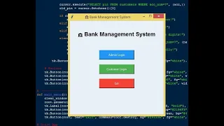 Bank Management System Using SQLite and Tkinter
