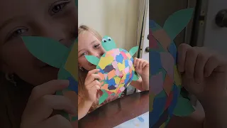 Turtle Week Craft Mosaic Paper Turtle Crafts for Kids Summer Kids Crafts Ocean Animal Crafts