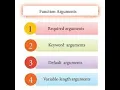 Python For All Various Function Arguments in Python
