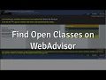 How to Find Open Classes on WebAdvisor
