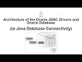 Architecture of the Oracle JDBC Drivers and Oracle Database in Java Database Connectivity