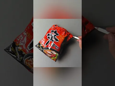 Hyper-realistic instant ramen packet #art