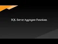 SQL Server Aggregate Functions with examples