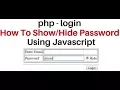 show and hide password text using checkbox in javascript php