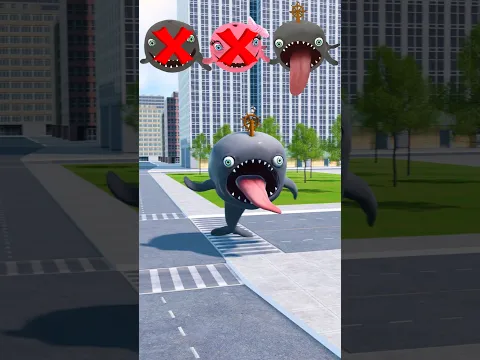 WHALES SEA LIFE TRY TO CROSS A CROSSWALK! SEA LIFE WHALE CYRIAK VS CARS ON ROAD GMOD 3D ANIMATION
