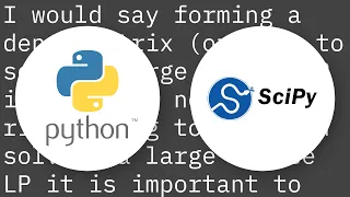 Scipy Linear programming with sparse matrices