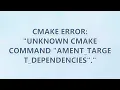 Cmake error Unknown CMake command ament - target