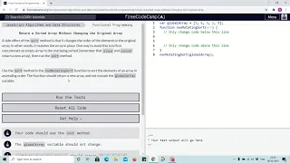 Tutorial 18 - return the sorted array without changing the original array