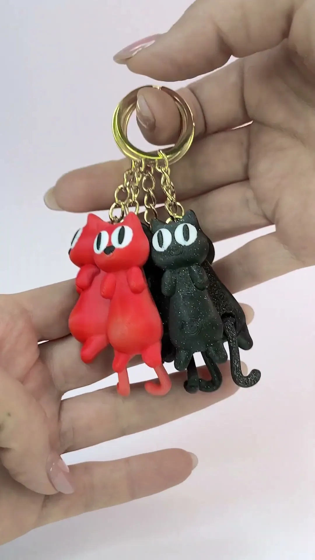 Cute Flexi Cat w flexi tail in Keychain, Earrings & Magnet Version