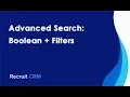 Advanced Search Boolean Filters
