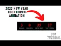 HTML CSS and JavaScript New Year 2023 Countdown Tutorial