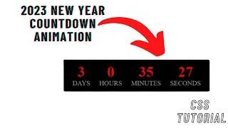 HTML CSS and JavaScript New Year 2023 Countdown Tutorial
